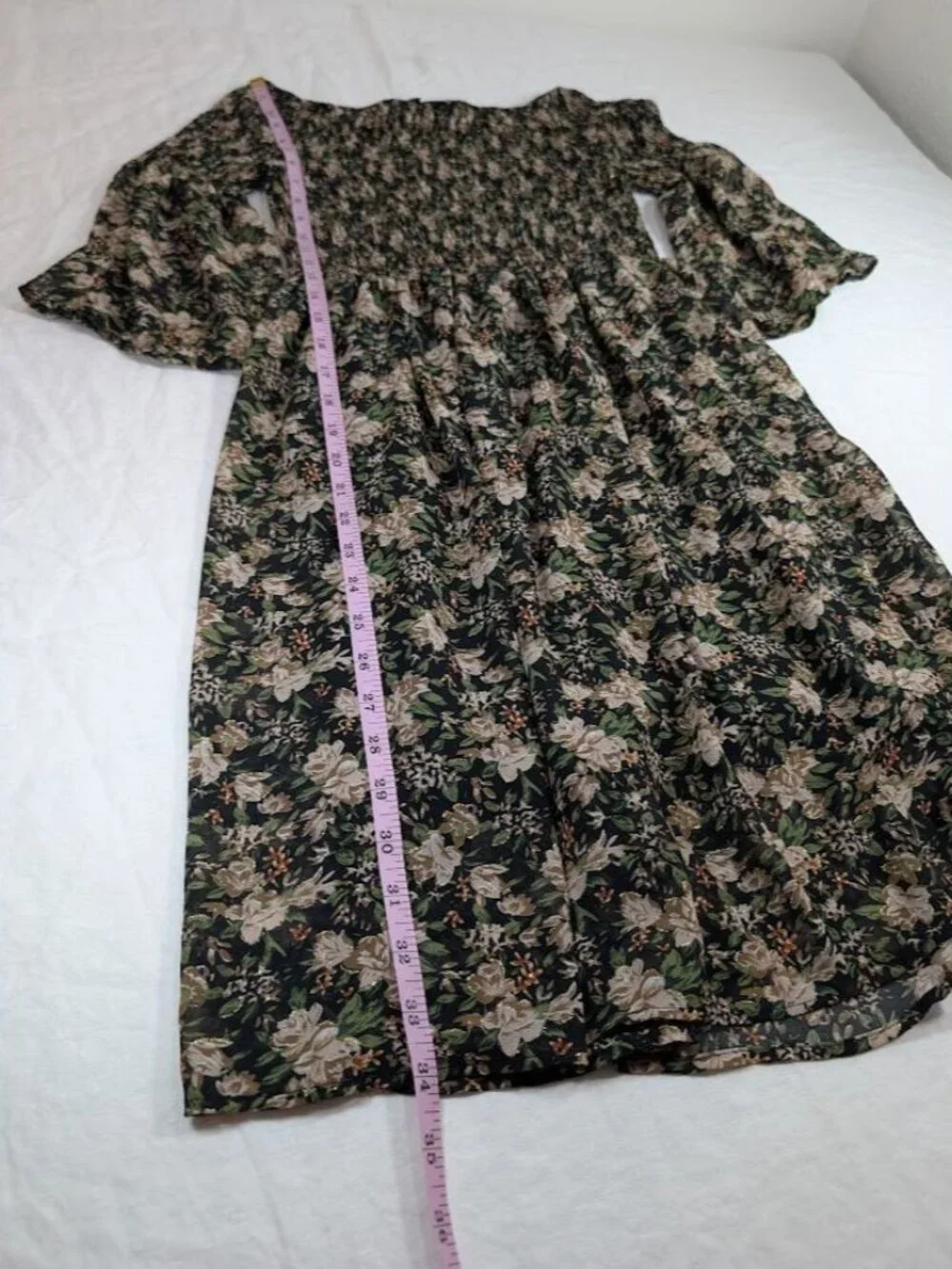 Mafadeny women's size Medium black floral off the shoulder short dress B18 - Picture 8 of 8